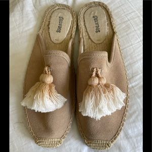 Soludos suede espadrille mules with tassel